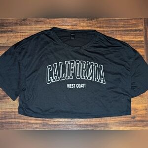 Short Sleeve California West Coast Crop Top. Black. Never worn!